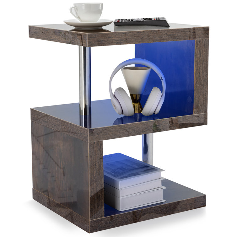 Metro Lane Brahear High Gloss Side Table With Storage End Table